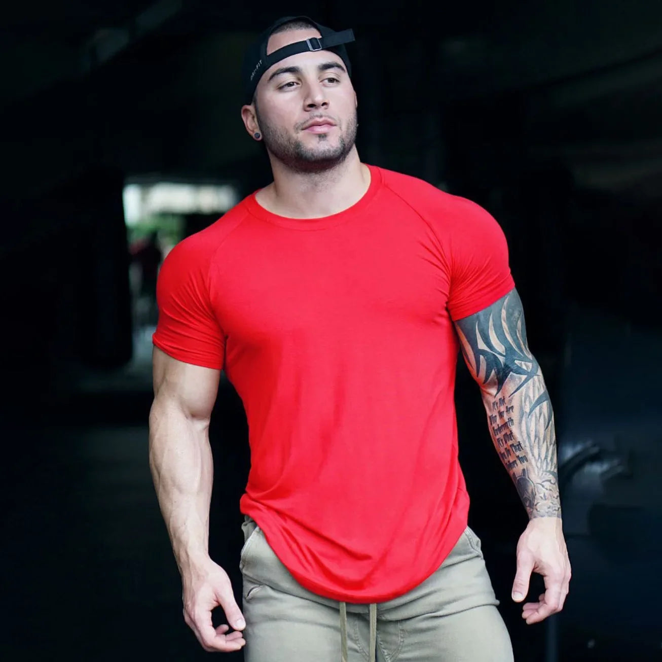 Men Tshirt Short Sleeve Slim Fit Muscle Bodybuilding Shirts Men Gym Fitness Workout Tee Shirt