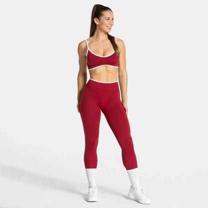 TEVEO 2 Pcs Women's Gym Set Seamless Scrunch Leggings Workout Bra Set Yoga Fitness Clothing Combo