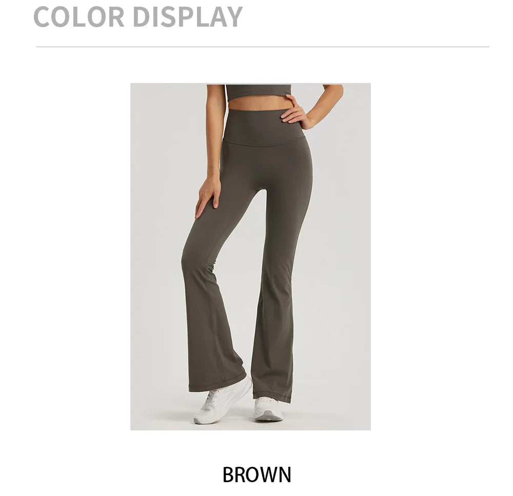 Women Wide-leg Pants Gym Ladies Loose Pants High Waist Hip Slim Bell Bottoms Gym Dance Flared Wide Leg Trousers Yoga Leggings