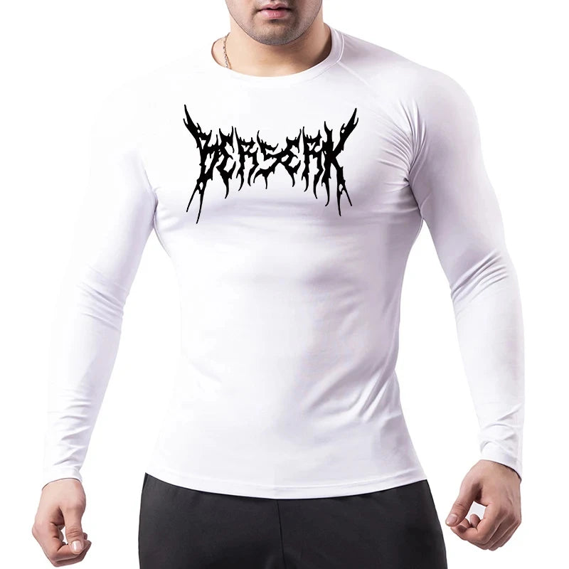 Gym Workout Rash Guard for Men Athletic Quick Dry Compression Shirts Berserk Print Tshirts Tees Tops Undershirts Baselayers