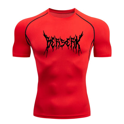 Gym Workout Rash Guard for Men Athletic Quick Dry Compression Shirts Berserk Print Tshirts Tees Tops Undershirts Baselayers