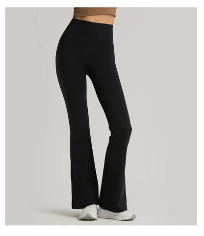 Women Wide-leg Pants Gym Ladies Loose Pants High Waist Hip Slim Bell Bottoms Gym Dance Flared Wide Leg Trousers Yoga Leggings
