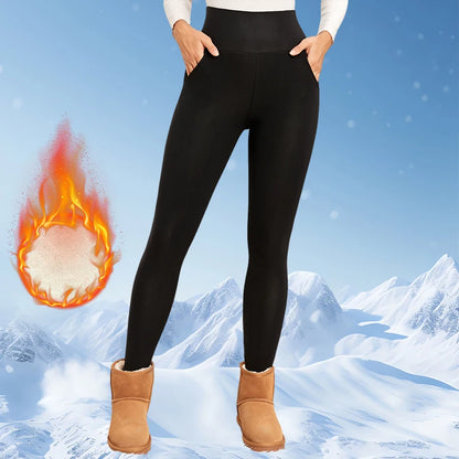 Fleece-Lined High Waist Leggings – Crossover, Flare & Pocket Styles