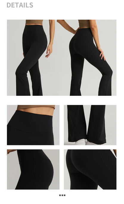 Women Wide-leg Pants Gym Ladies Loose Pants High Waist Hip Slim Bell Bottoms Gym Dance Flared Wide Leg Trousers Yoga Leggings