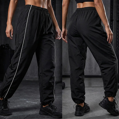Womens Athleisure Pants with Adjustable Cord Locks Gym Workout Running Trousers with Side Pockets Athletic Quick-Dry Sweatpants