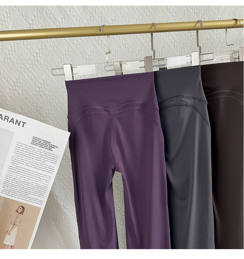 Women High Waisted Flared Yoga Pants Workout Gym Naked Feel Pilates Running Leggings Sport Trousers Comfortable Stylish Activewe