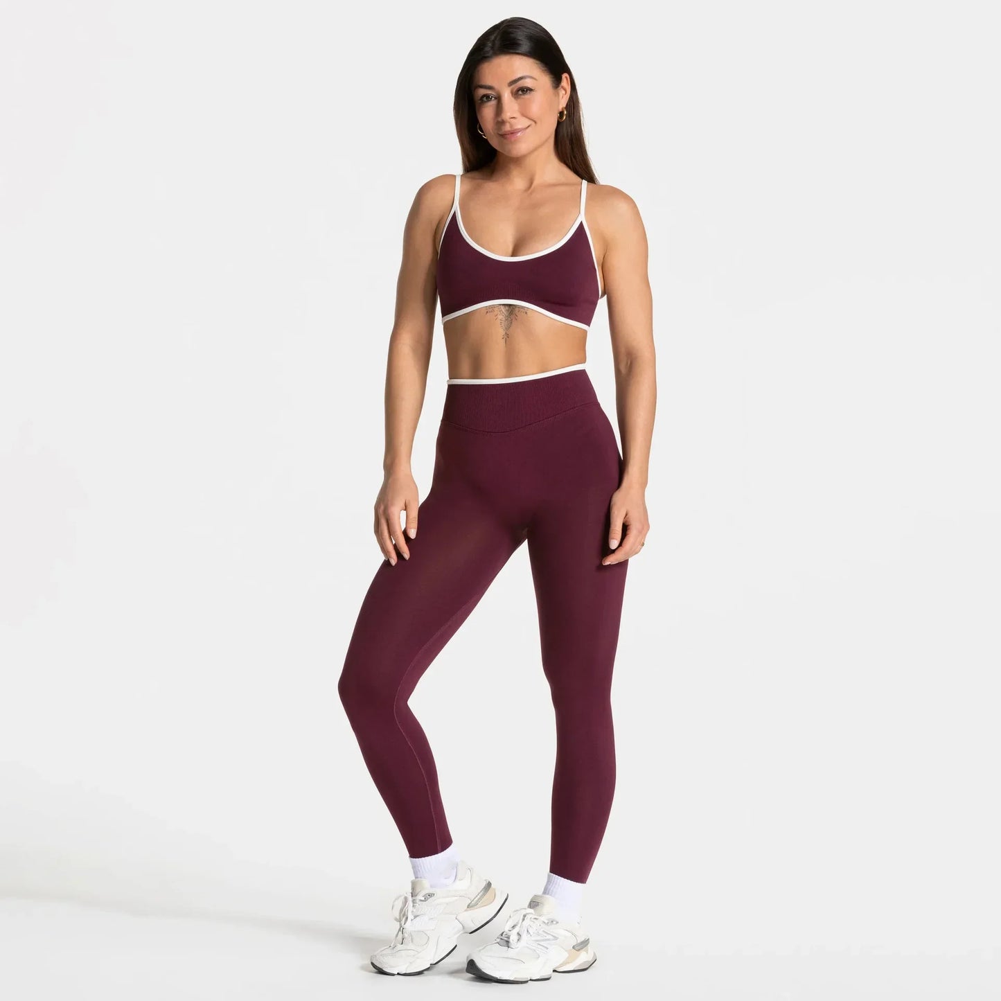 TEVEO 2 Pcs Women's Gym Set Seamless Scrunch Leggings Workout Bra Set Yoga Fitness Clothing Combo