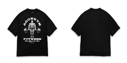 AGONGYM GYM Men's T-Shirt Fitness Sports Loose Fit Shirts Short Sleeve Printed Casual Runners Comfortable Cotton Tee Tops