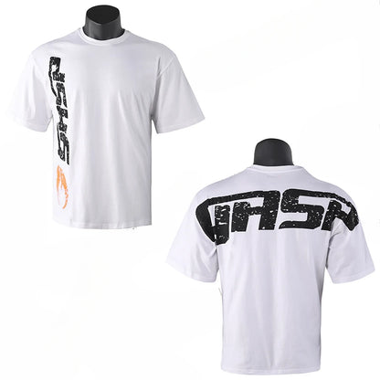 2025 New Cotton Loose Short Sleeve Male Fitness Training Large Size Sweat Absorption Oversize Sports Bodybuilding Half Sleeve
