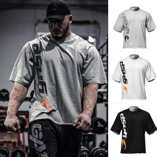Fitness And Sports GASP T-shirt Men's Loose Top European And American Large-sized Quick-drying Short-sleeved Shirt Fitness Training