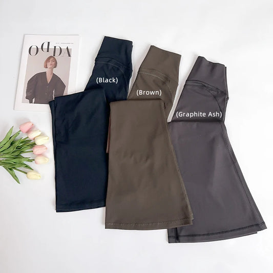 Women High Waisted Flared Yoga Pants Workout Gym Naked Feel Pilates Running Leggings Sport Trousers Comfortable Stylish Activewe