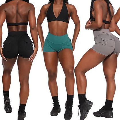 2026 Gym Leggings Women Pocket Bum High Waist Yoga Pants Shorts Tights Scrunch Booty Workout Legging Naked Active Wear XP89