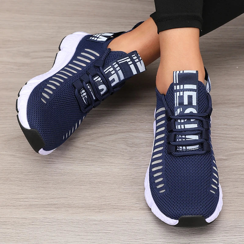 Women's Sports Shoes Mesh Lightweight Soft Sole Jogging Strap Breathable Fashion Sports Walking Casual Tennis Flat Shoes for Men