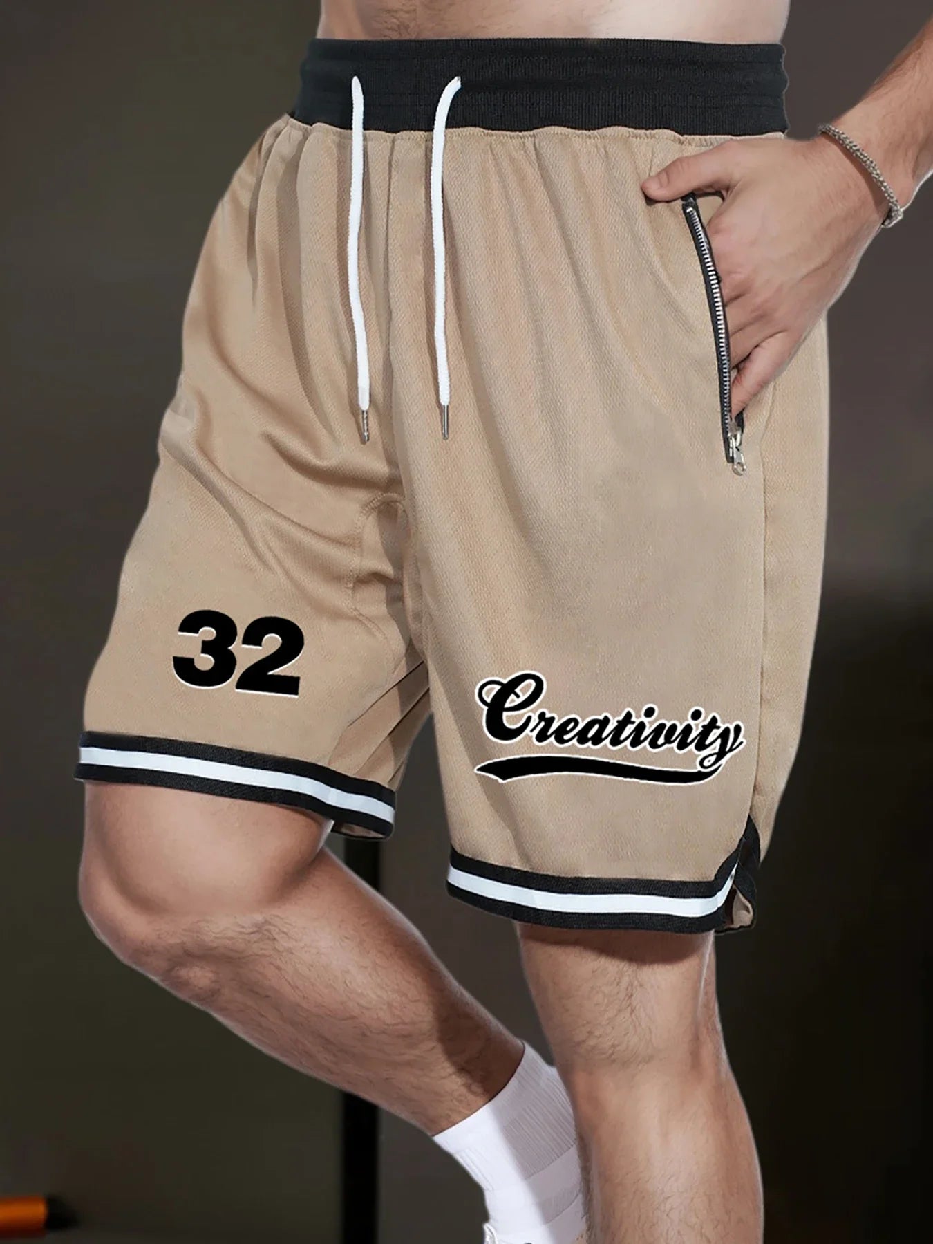 Summer Men's Sports Fitness Shorts Basketball Game Training Running Shorts Casual Loose Quick-Drying Breathable Men Short Pants