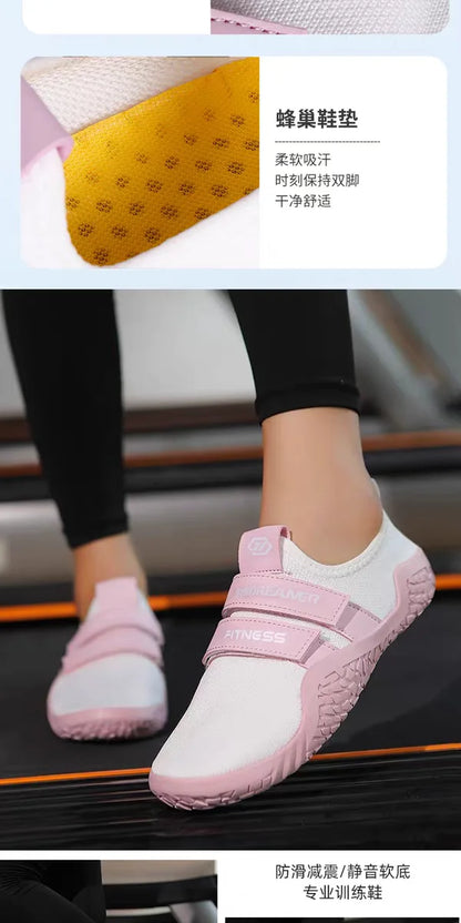 GYMOREAMER fitness hard pull squat shoes for men and women breathable non slip indoor yoga comprehensive training sports shoes