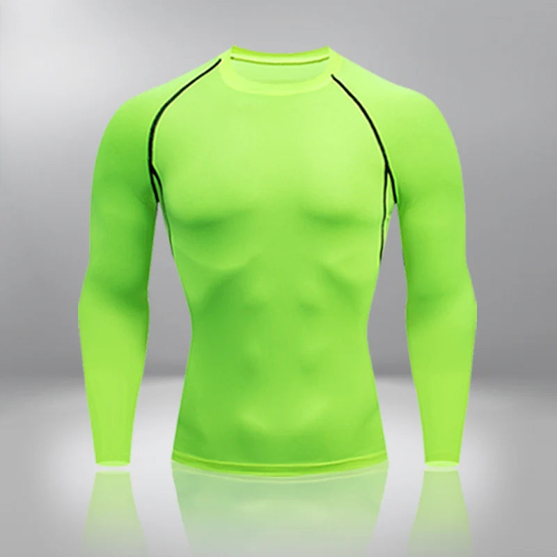 Gym Tight Training Clothing Workout Jogging Sports Set Fitness Men's Compression Thermal Underwear Top Trousers Sportswear