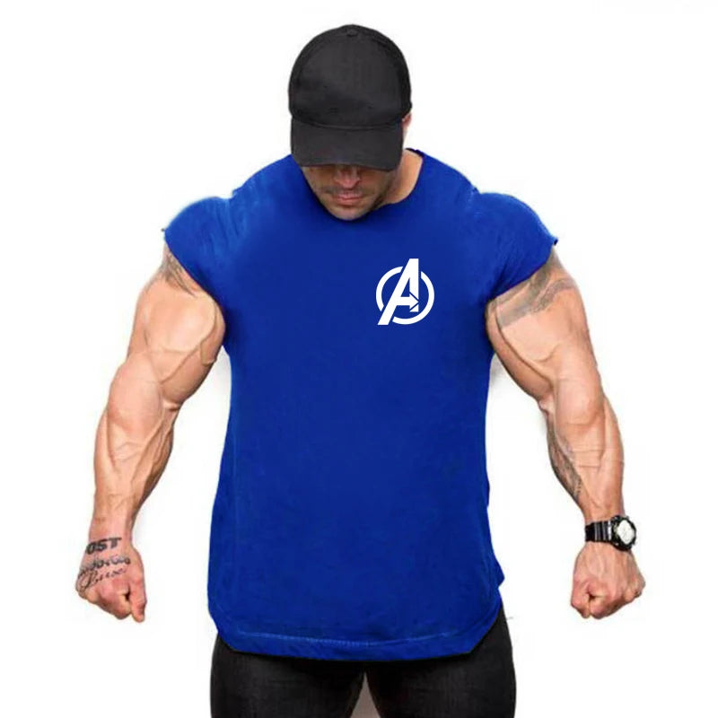 Summer Newest Brand Mens Curved Hem Cotton Sleeveless Shirt Gym Stringers Vest Bodybuilding Clothing Fitness Man Tanks Tops