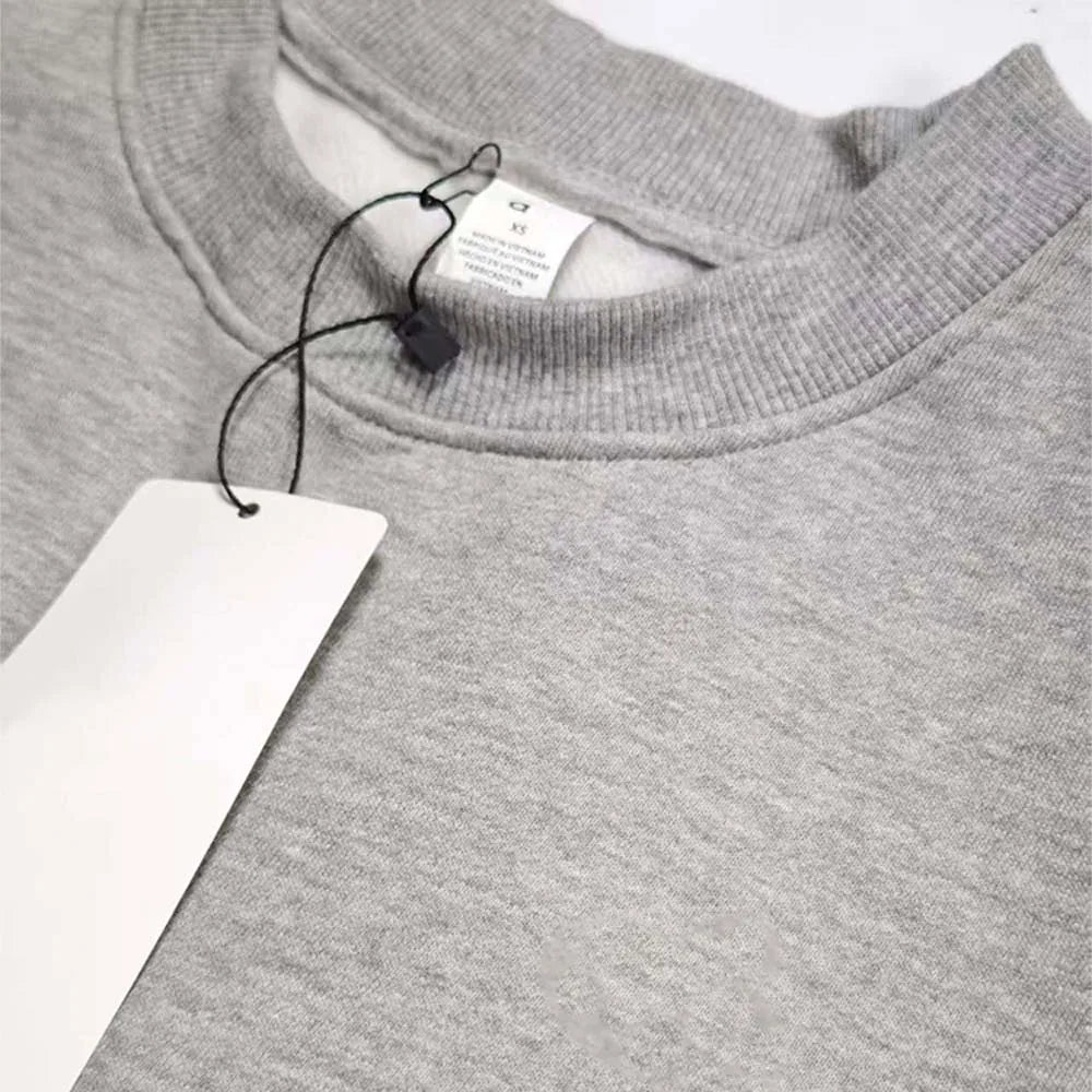 Women Hoodie Pullover Round Neck Top Cotton Comfortable Solid Color Round Neck Pullover Long Sleeve Sports Hoodie Casual Unisex
