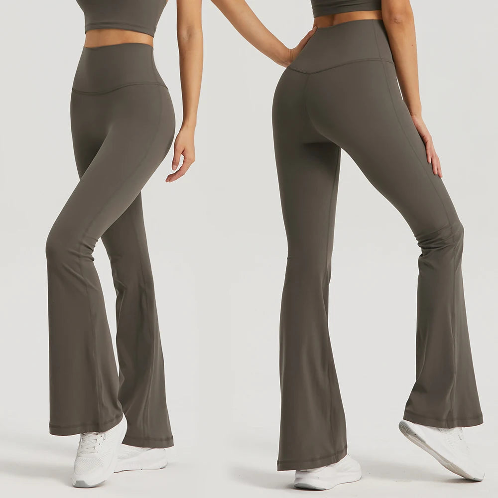 Women Wide-leg Pants Gym Ladies Loose Pants High Waist Hip Slim Bell Bottoms Gym Dance Flared Wide Leg Trousers Yoga Leggings