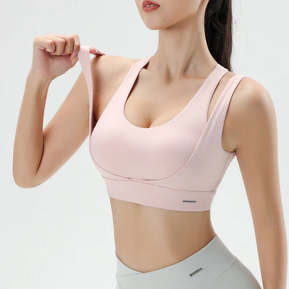 Women's Gym Fitness Underwear Gathering Shockproof Bra Outdoor Sportswear Breathable Yoga Bra Training Clothes Tops