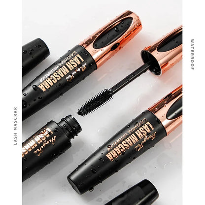 Waterproof Anti-sweat Mascara Lengthens Eyelashes Extension Black Silk Fiber Mascara Female Non-smudge Mascara Makeup Cosmetic