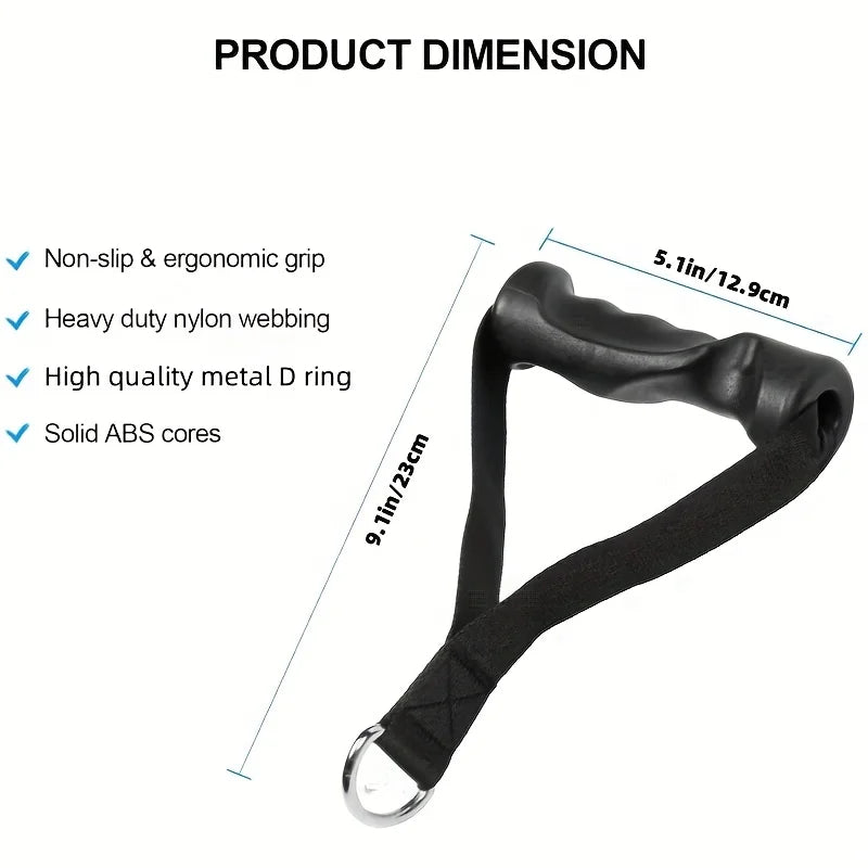 2 Pcs Ergonomic Exercise Handles, Resistance Band Handles Cable Machine Attachments for Gym Pulley Machine LAT Pulldown System.