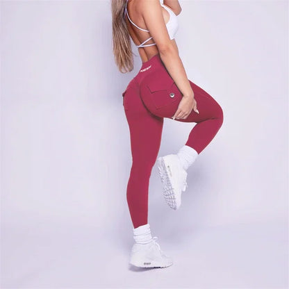 Women Bum Leggings 2025 Women High Waist Tights Pants Peach Hips with Pockets Women Workout Gym Leggings Yoga Pants