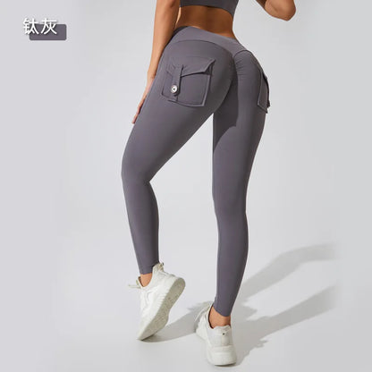 2026 Gym Leggings Women Pocket Bum High Waist Yoga Pants Shorts Tights Scrunch Booty Workout Legging Naked Active Wear XP89
