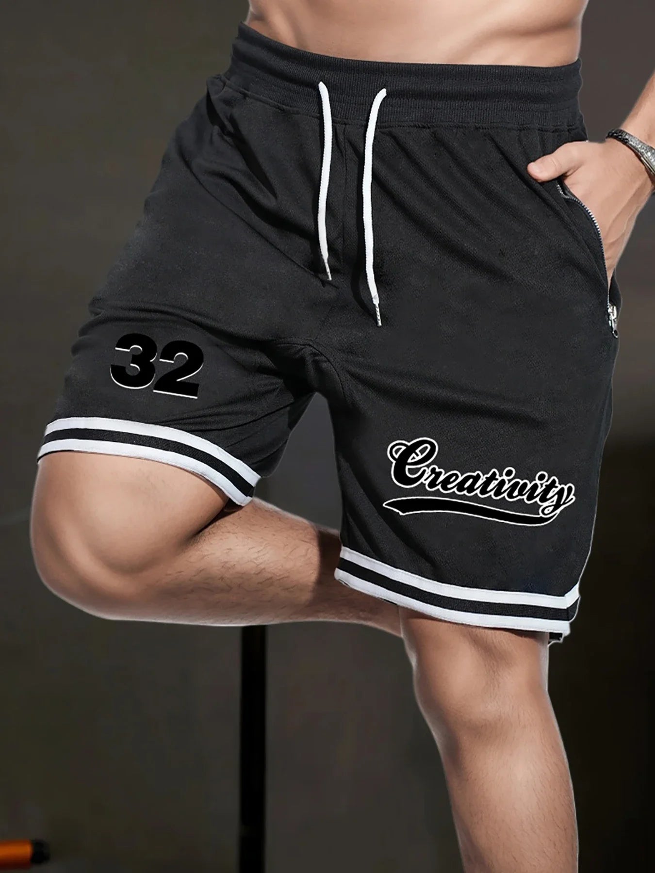 Summer Men's Sports Fitness Shorts Basketball Game Training Running Shorts Casual Loose Quick-Drying Breathable Men Short Pants