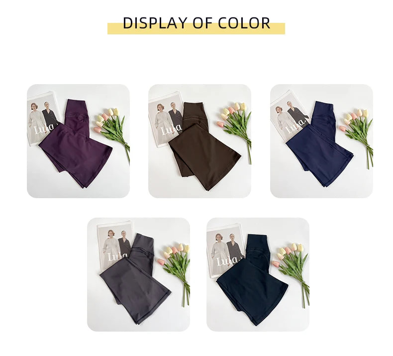 Women High Waisted Flared Yoga Pants Workout Gym Naked Feel Pilates Running Leggings Sport Trousers Comfortable Stylish Activewe