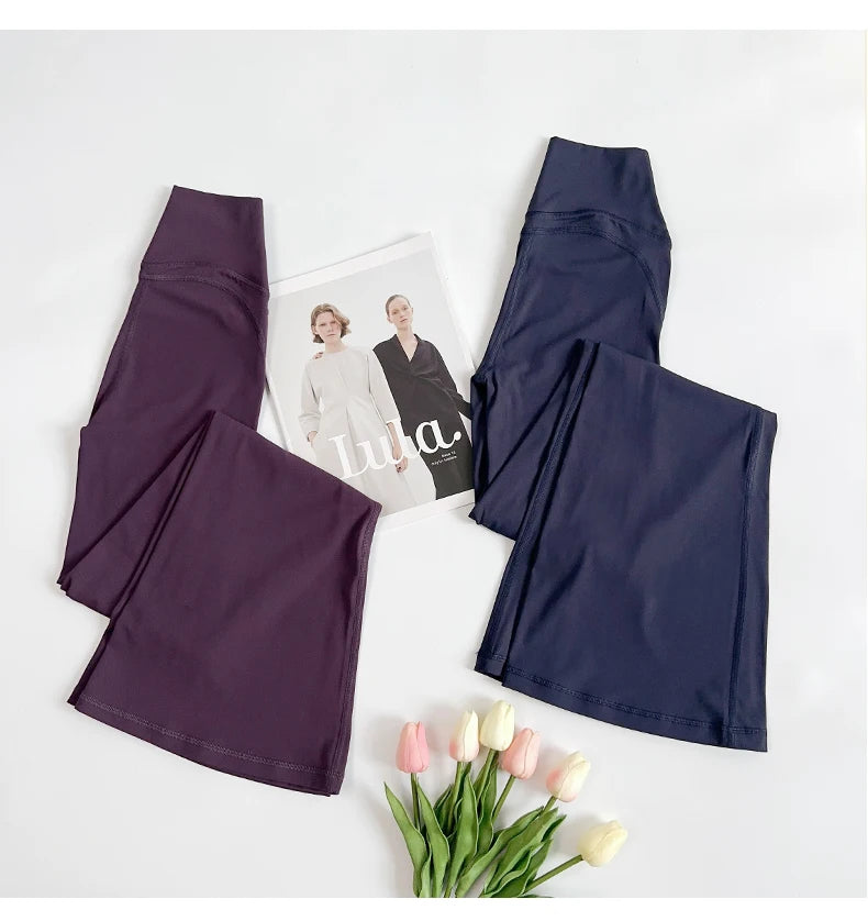 Women High Waisted Flared Yoga Pants Workout Gym Naked Feel Pilates Running Leggings Sport Trousers Comfortable Stylish Activewe