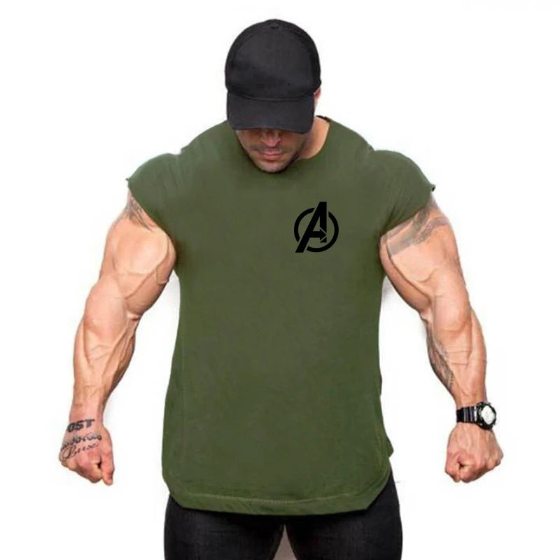 Summer Newest Brand Mens Curved Hem Cotton Sleeveless Shirt Gym Stringers Vest Bodybuilding Clothing Fitness Man Tanks Tops