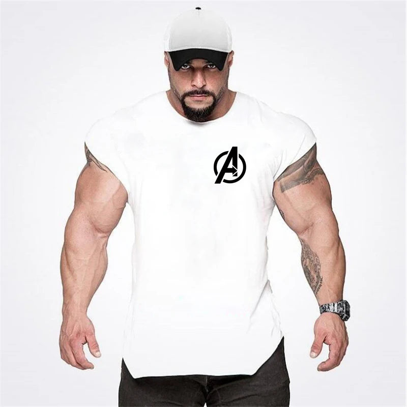 Summer Newest Brand Mens Curved Hem Cotton Sleeveless Shirt Gym Stringers Vest Bodybuilding Clothing Fitness Man Tanks Tops