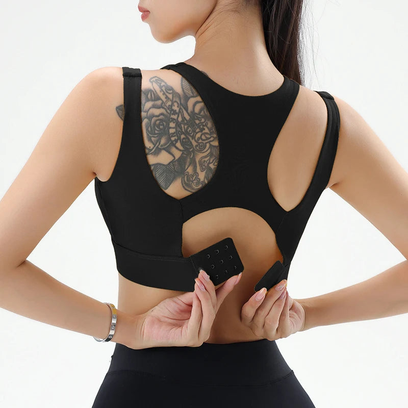 Women's Gym Fitness Underwear Gathering Shockproof Bra Outdoor Sportswear Breathable Yoga Bra Training Clothes Tops