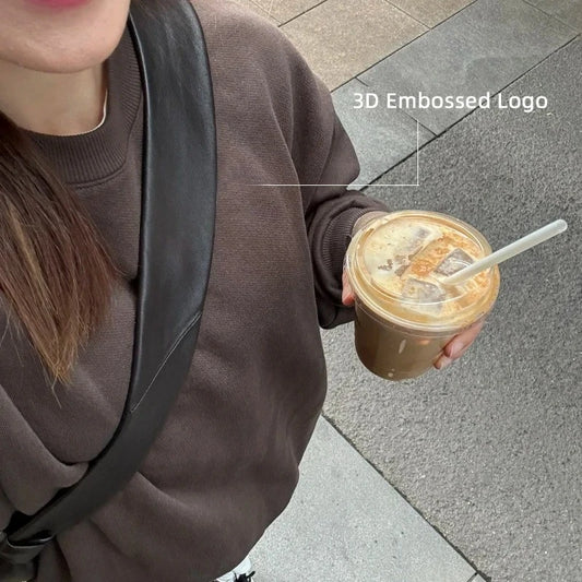 Women Hoodie Pullover Round Neck Top Cotton Comfortable Solid Color Round Neck Pullover Long Sleeve Sports Hoodie Casual Unisex