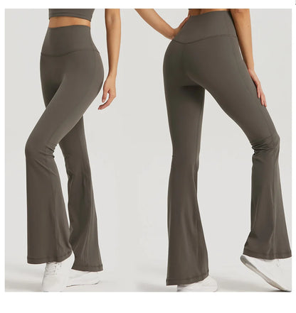 Women Wide-leg Pants Gym Ladies Loose Pants High Waist Hip Slim Bell Bottoms Gym Dance Flared Wide Leg Trousers Yoga Leggings