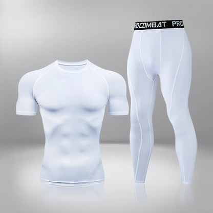 Gym Tight Training Clothing Workout Jogging Sports Set Fitness Men's Compression Thermal Underwear Top Trousers Sportswear
