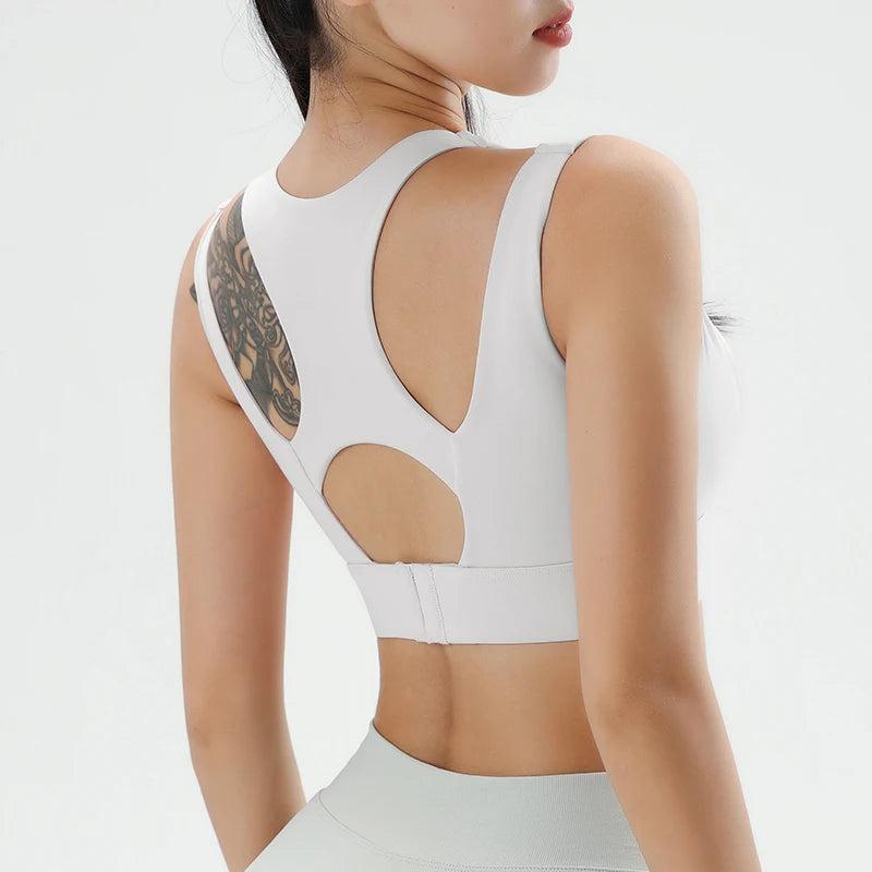 Women's Gym Fitness Underwear Gathering Shockproof Bra Outdoor Sportswear Breathable Yoga Bra Training Clothes Tops