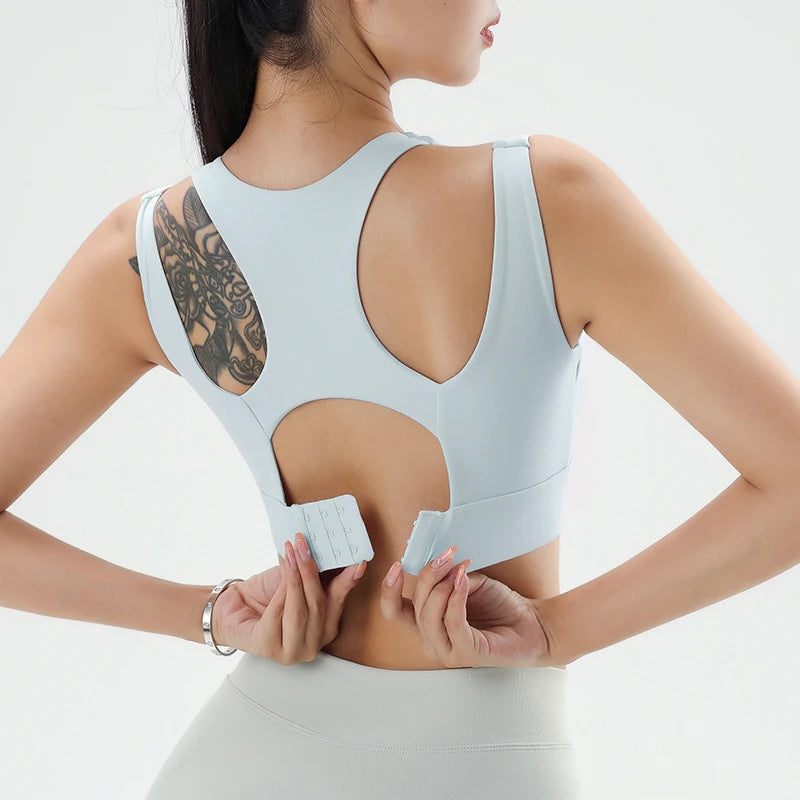 Women's Gym Fitness Underwear Gathering Shockproof Bra Outdoor Sportswear Breathable Yoga Bra Training Clothes Tops