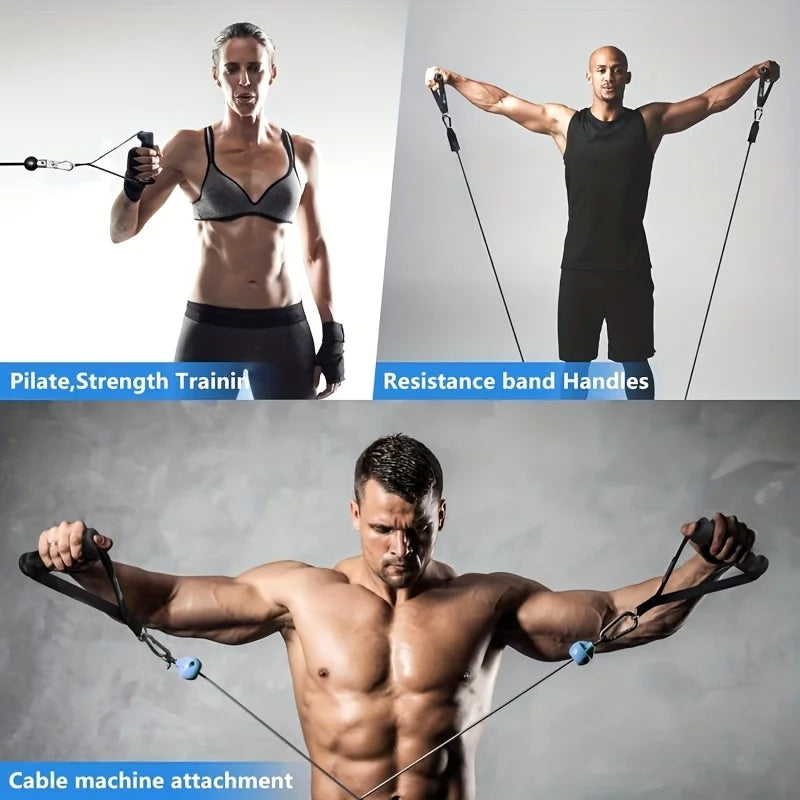 2 Pcs Ergonomic Exercise Handles, Resistance Band Handles Cable Machine Attachments for Gym Pulley Machine LAT Pulldown System.