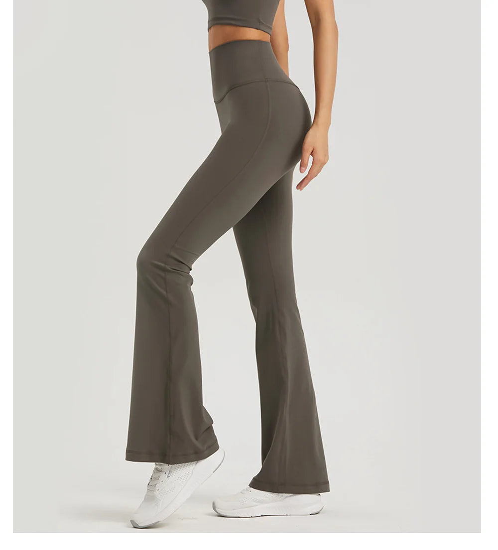 Women Wide-leg Pants Gym Ladies Loose Pants High Waist Hip Slim Bell Bottoms Gym Dance Flared Wide Leg Trousers Yoga Leggings