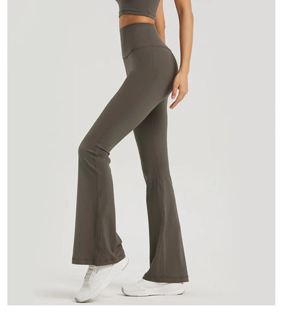 Women Wide-leg Pants Gym Ladies Loose Pants High Waist Hip Slim Bell Bottoms Gym Dance Flared Wide Leg Trousers Yoga Leggings