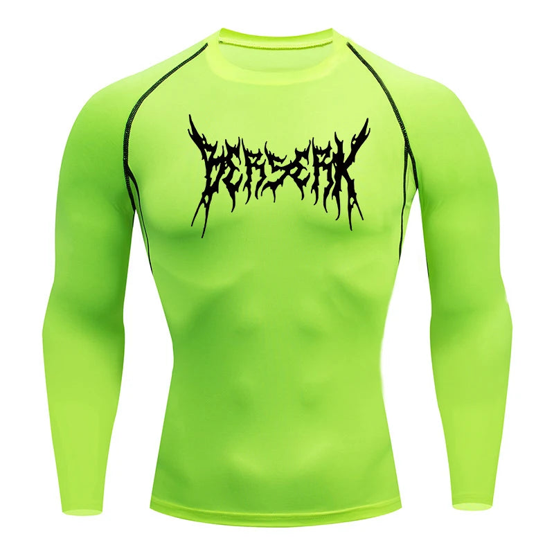Gym Workout Rash Guard for Men Athletic Quick Dry Compression Shirts Berserk Print Tshirts Tees Tops Undershirts Baselayers