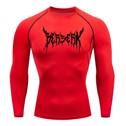 Gym Workout Rash Guard for Men Athletic Quick Dry Compression Shirts Berserk Print Tshirts Tees Tops Undershirts Baselayers