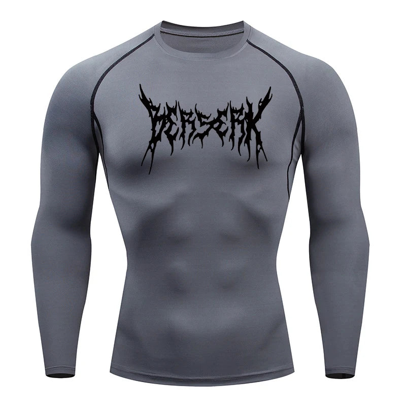 Gym Workout Rash Guard for Men Athletic Quick Dry Compression Shirts Berserk Print Tshirts Tees Tops Undershirts Baselayers