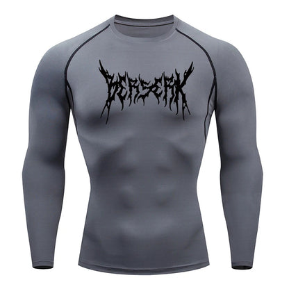 Gym Workout Rash Guard for Men Athletic Quick Dry Compression Shirts Berserk Print Tshirts Tees Tops Undershirts Baselayers