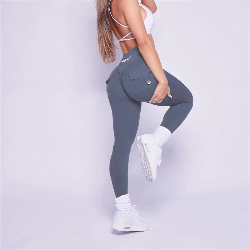 Women Bum Leggings 2025 Women High Waist Tights Pants Peach Hips with Pockets Women Workout Gym Leggings Yoga Pants