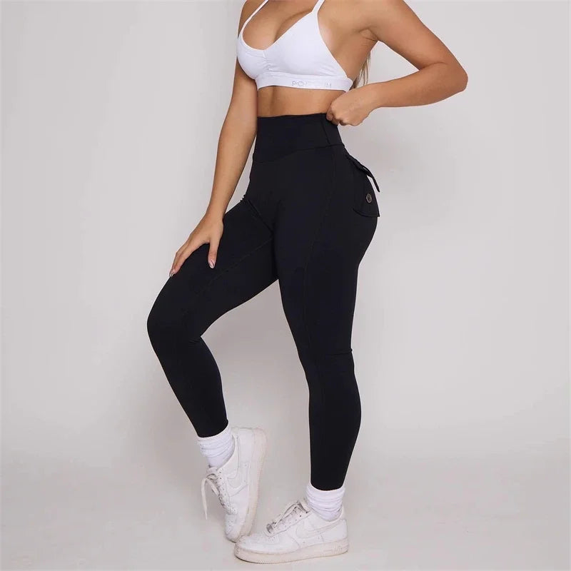Women Bum Leggings 2025 Women High Waist Tights Pants Peach Hips with Pockets Women Workout Gym Leggings Yoga Pants