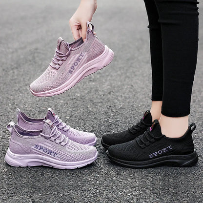 2025 Women Sports Shoe Lightweight Mesh Sneakers Woman Athletic Breathable Running Shoes Flying Weave Casual Sneakers Zapatillas