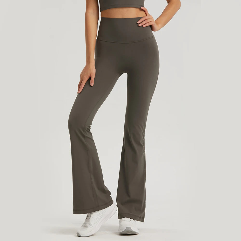 Women Wide-leg Pants Gym Ladies Loose Pants High Waist Hip Slim Bell Bottoms Gym Dance Flared Wide Leg Trousers Yoga Leggings